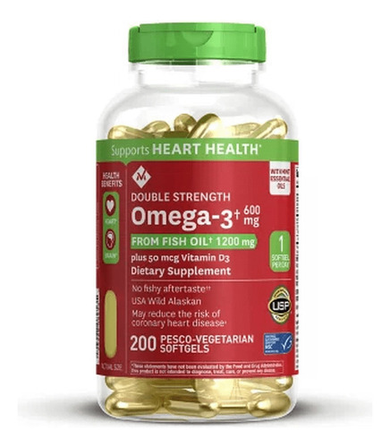 Omega 3 600 Mg Double Strength M - Unidad a $180751