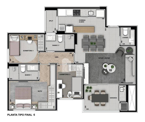 Apartamento 03 Quartos (01 Suíte) No Boa Vista, Curitiba - Ap3198