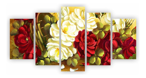 Quadro Pintura Rosas Arte Canvas 155x80cm