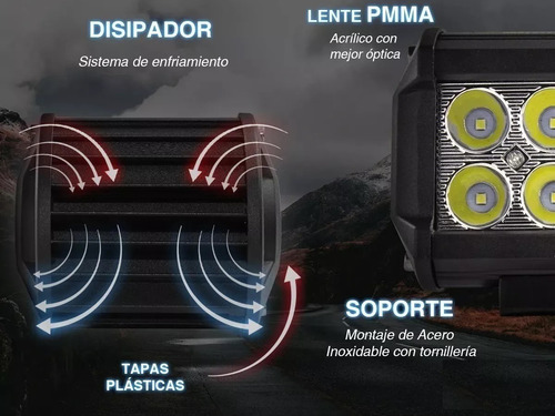 Par Faros Auxiliar Dually 12 Leds Luz Blanca Fija Y Estrobo