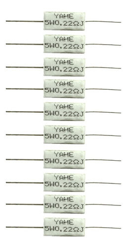 10pcs Resistencia De Cemento Bobinado Cerámica 5w 0.22ohm .