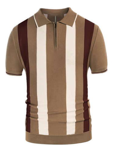 Camisa De Lana De Manga Corta Con Estampado Color Block 2024