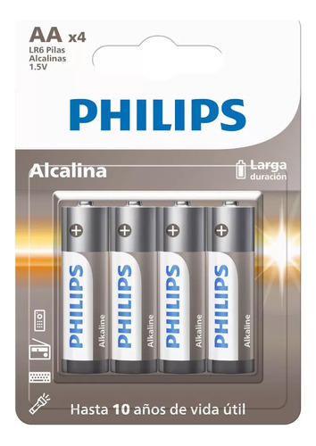 Pilas Philips Aa Alkaline Blister X4