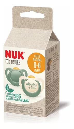 Chupete latex nuk nature 0 - 6 meses 2 unidades