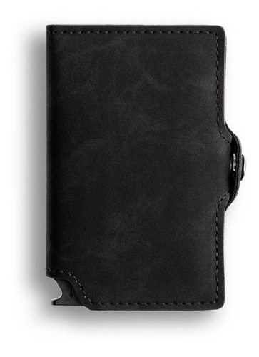 Imagen 3 de 10 de Billetera Walla Wallets Vintage Space Black Doble Cuero Rfid