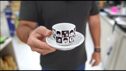 6 Xícaras Chá Cafezinho 75ml Com Pires Sublimação Porcelana