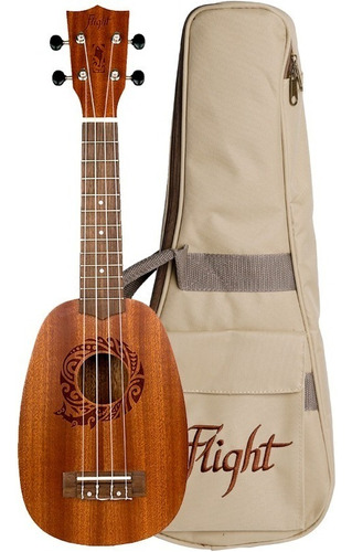 Ukelele Soprano Piña Con Funda Nup310 Flight Inmediato + Color Marrón