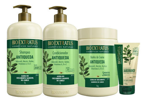  Kit Completão 4 Produtos Jaborandi Antiqueda Bio Extratus