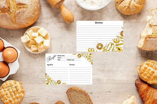 50 Tarjetas De Recetas De Alta Calidad 4 X 6 De Doble Cara