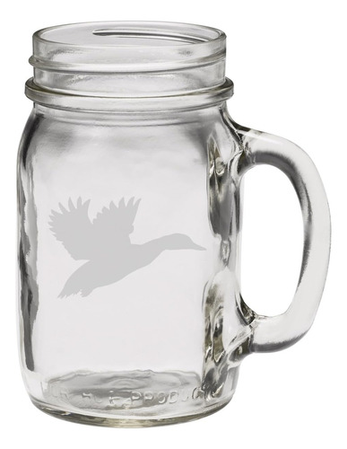 Flying Duck Hunters Taza En Tarro De Vidrio Grabado A Mano D