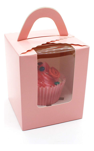 25 Cajas De Papel Rosa Para Cupcakes, Cajas De Regalo Portát