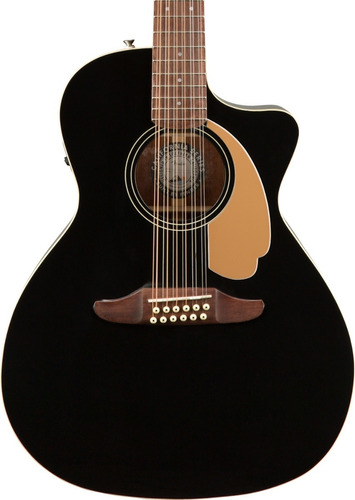 Guitarra Electroacústica Fender Villager De 12 Cuerdas Color Black Orientación de la mano Derecha