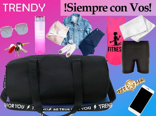 Imagen 8 de 10 de Bolso Deportivo Trendy Bolsillo Interno C/ Cierre Resistente