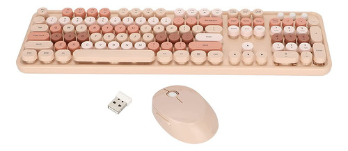 Teclado Ashata, Con Mouse/inalambrico/beige