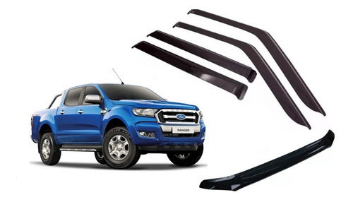 Deflectores Ford Ranger 2016 2017 2018 2019 Completo Adhesiv