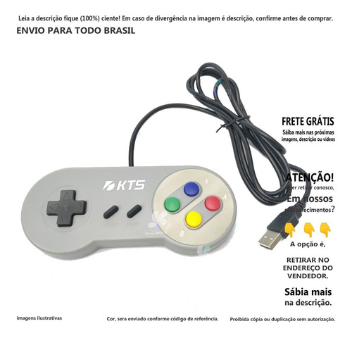Imagem 1 de 4 de Controle Super Nintendo Usb Joystick Para Pc Windows A@