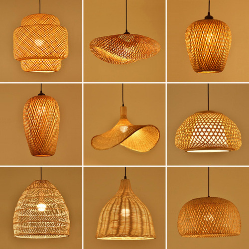 Abajur De Vime Decorativo Abajur Pendurado Teto Tecido E27