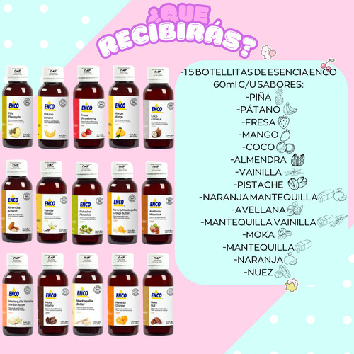 Esencias Enco 60ml Panadería Galletas Repostería 15pz Elegir
