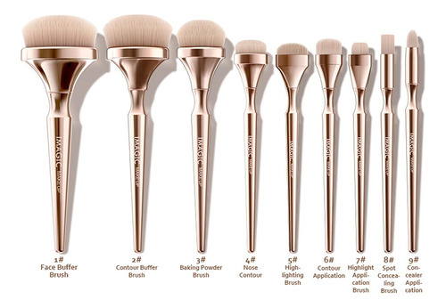 9x Pinceles Maquillaje