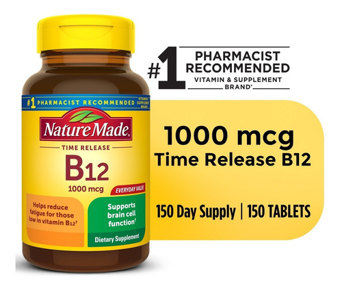 Nature Made | Vitamina B12 | 1000mcg | 150 Tabletas