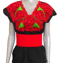 Comprar Blusas Bordadas De Chiapas Con Cinto Tipicas \u002F Talla S-m Fl