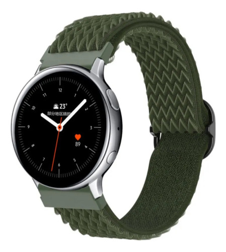 Pulseira Nylon Elástico Compatível Com Fossil Q Wander Gen 2 Cor Verde