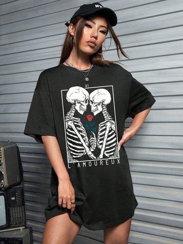 Remera Esqueleto De Calaveras Moda Para Salir Aesthetics I I