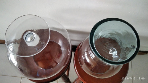 2 Bols De Vidrio Grandes Altos Para Tizana/coctel 12/ 8 Lts. (Usado)