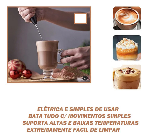Misturador De Bebidas Inox Portátil Batedor Shake Ovos Mixer