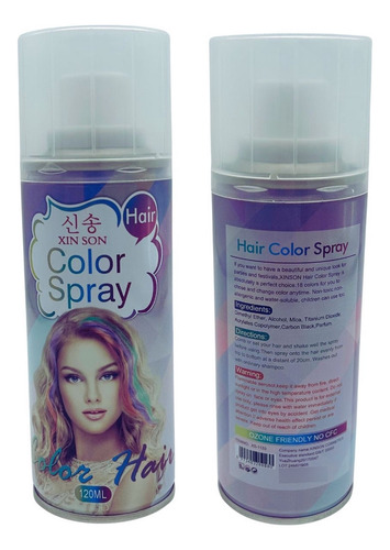 Pintura Para Cabello 11 Pz Spray Temporal Pelo Loco Aerosol