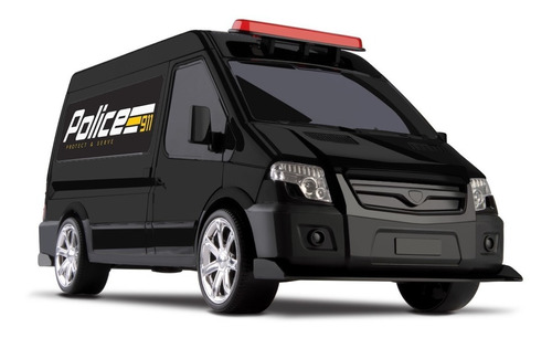 Carrinho De Polícia C/ Giroflex - 35cm - Van Police - Omg