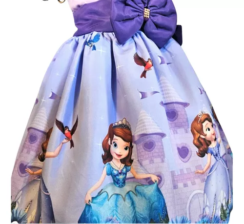 Vestido Infantil Temático Princesa Sofia Aniversário