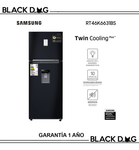 Imagen 2 de 6 de Heladera Samsung Rt46k6631bs Top Freezer Twin Cool Gtia Ofic