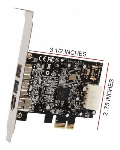 Placa Firewire 800/400 Pci-e Ieee 1394b - 1394a Chip Texas