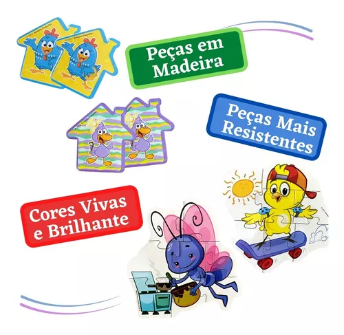 Kit 2 Jogos Infantil Educativo Da Galinha Pintadinha: Alfabeto A ao Z + Jogo  Da Memória Infantil 3 Anos +