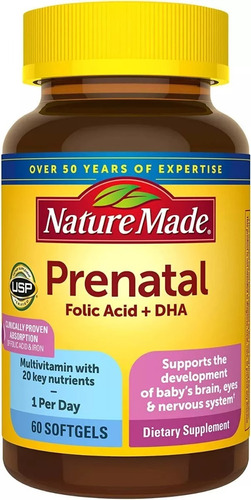 Vitaminas Prenatal Acido Folico Hierro Calcio Zinc Dha Eg P5