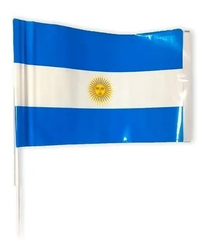 Imagen 3 de 3 de Banderas Plásticas Argentina X 50u 15x25 Cotillón