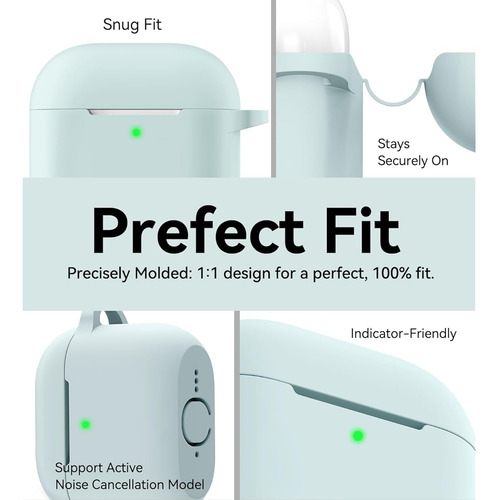 Funda Para AirPods 4 Generacion Silicon Verde Con Cordon
