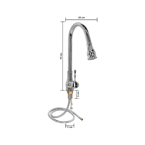 Mezcladora Para Fregadero Llaves Acero Inox Extraible 58cm