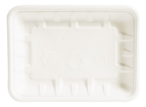 Charola Rectangular Bagazo Caña 21x15.5x3cms, 600 Piezas