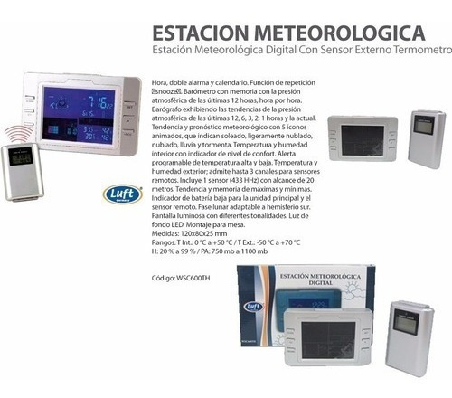 Estación Meteorológica Digital Luft Wsc600th