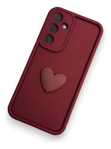 Funda Heart Love Silicona Para Samsung A56 5g Palermo Red Wine Heart Love