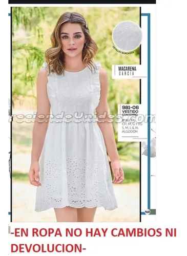 Vestido 981-06 Blanco..outel/saldos Mchn..