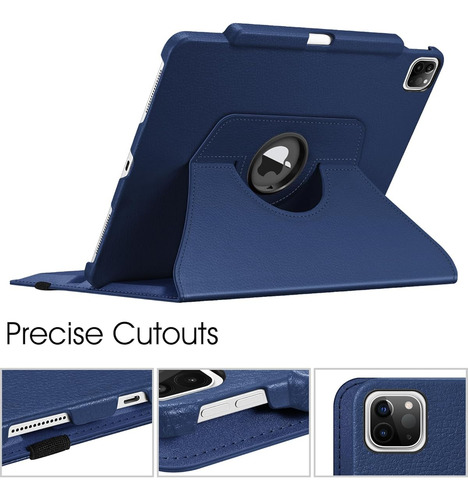 Funda Giratoria Para iPad Pro 12,9 6ª Gen Azul 360 Grados