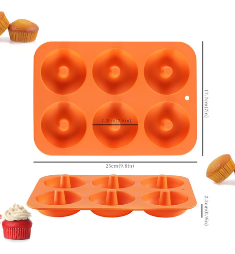 Juego De 2 Moldes De Silicona Para Donas Antiadherentes (nar