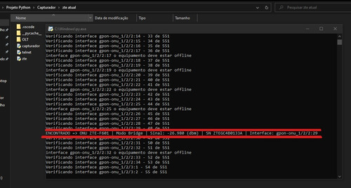 Script Capturador De Onus Com Sinal Alto Olt Fiberhome E Zte