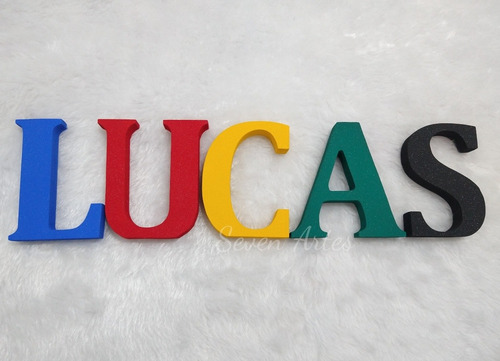 Nome Infantil Em Mdf Colorido 6 Letras De A A Z 12cm Altura