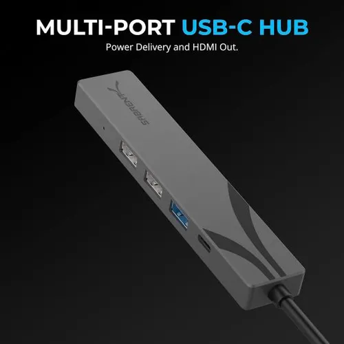 Hub Usb-c Sabrent Multipuerto Con Fuente Y 3 Puertos