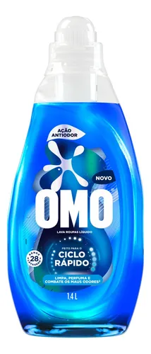 Lava-roupas Líquido Omo Ciclo Rápido Ação Antiodor 1,4L