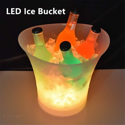 Cubitera Hielera Con Luz Led Parlante Bluetooth 5l Fiesta